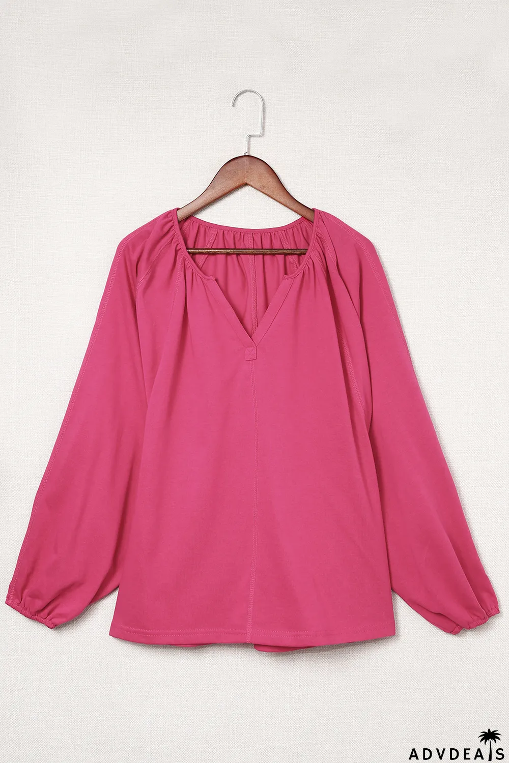 Rose Split V Neck Dolman Top