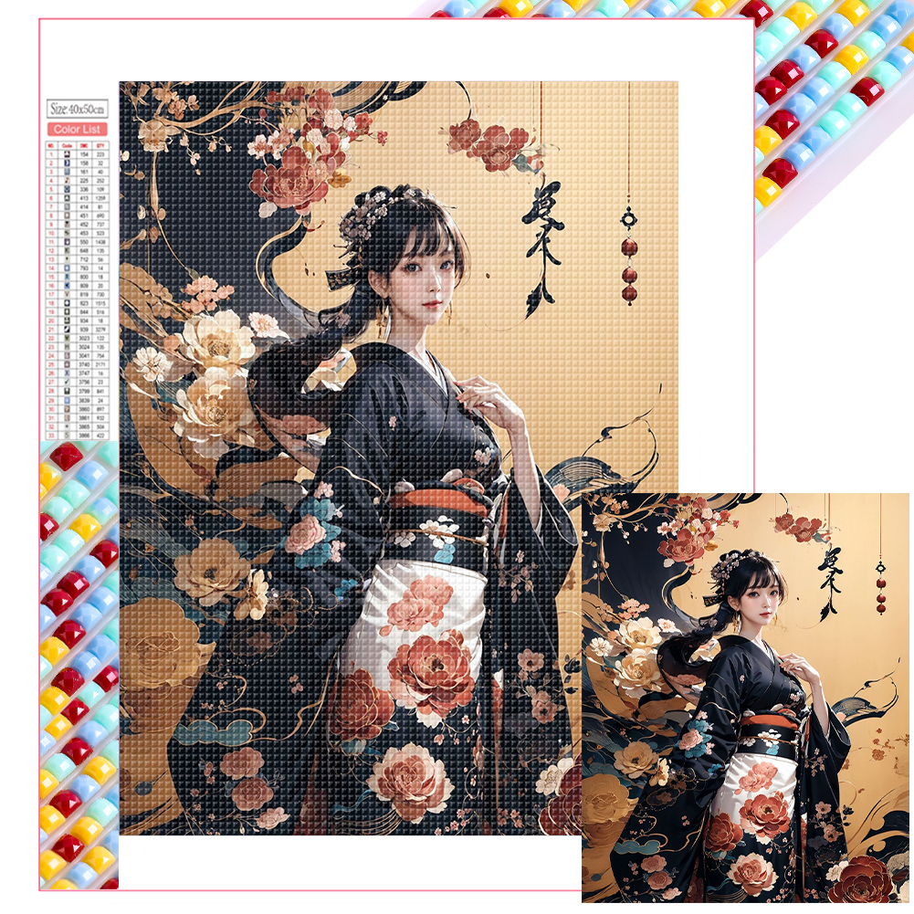 Kimono Girl 40*50cm(picture) full square drill diamond painting
