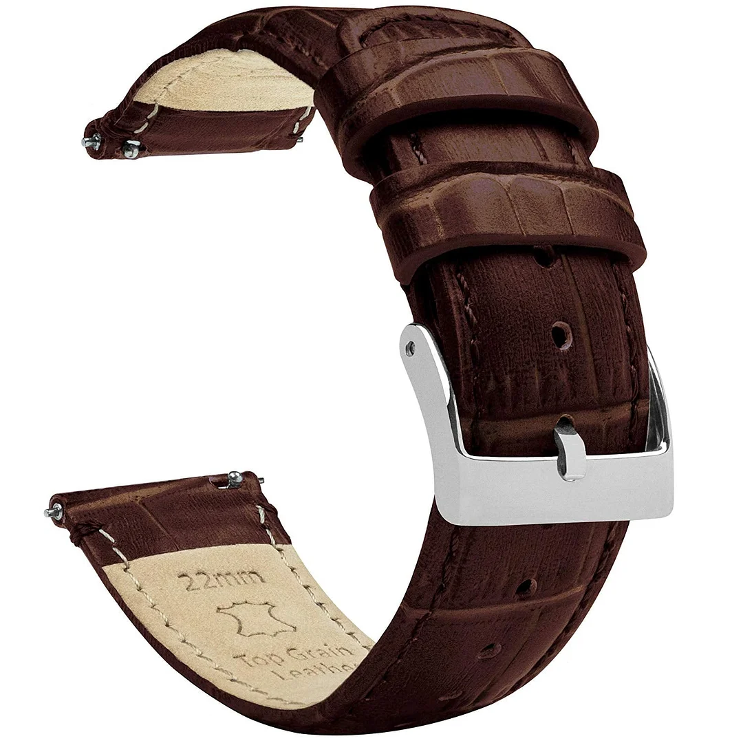 Watch Bands - Alligator Grain Leather - Quick Release Leather Watch Bands