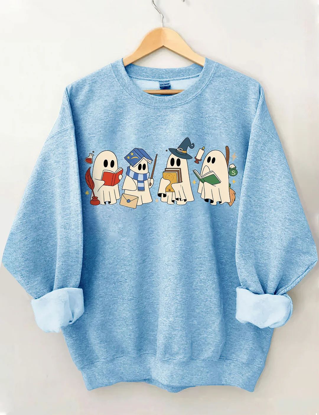 Halloween Ghosts Reading Book Sweatshirt