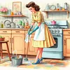 Modern Housewife-11CT Stamped Cross Stitch 40*40cm/15.75*15.75in tapestrymarket