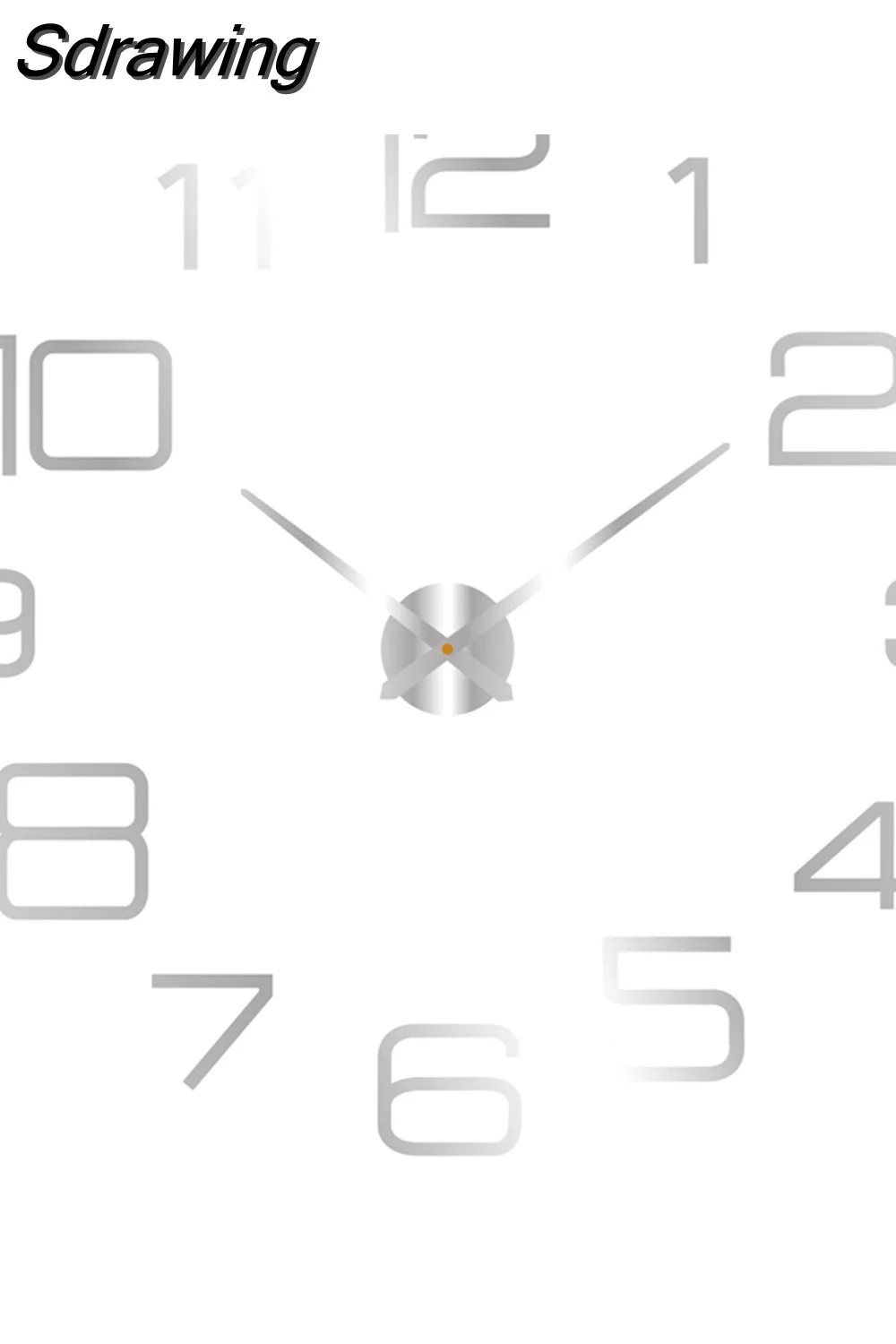Sdrawing Wall Clock Luminous Frameless Wall Clocks DIY Digital Clock Wall Stickers Silent Clock for Home Living Room Office Wall Decor