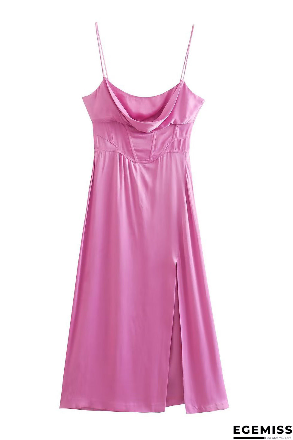 Simple Black Spaghetti Straps Midi Dress | EGEMISS