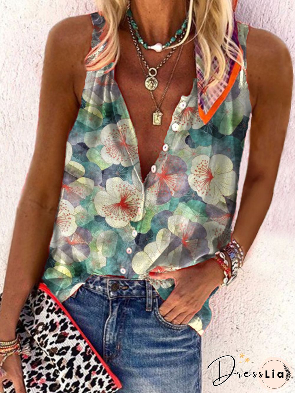 Floral Shift Casual Tops