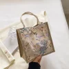 Flower Cotton Linen Picnic Lunch Shopping Handbag