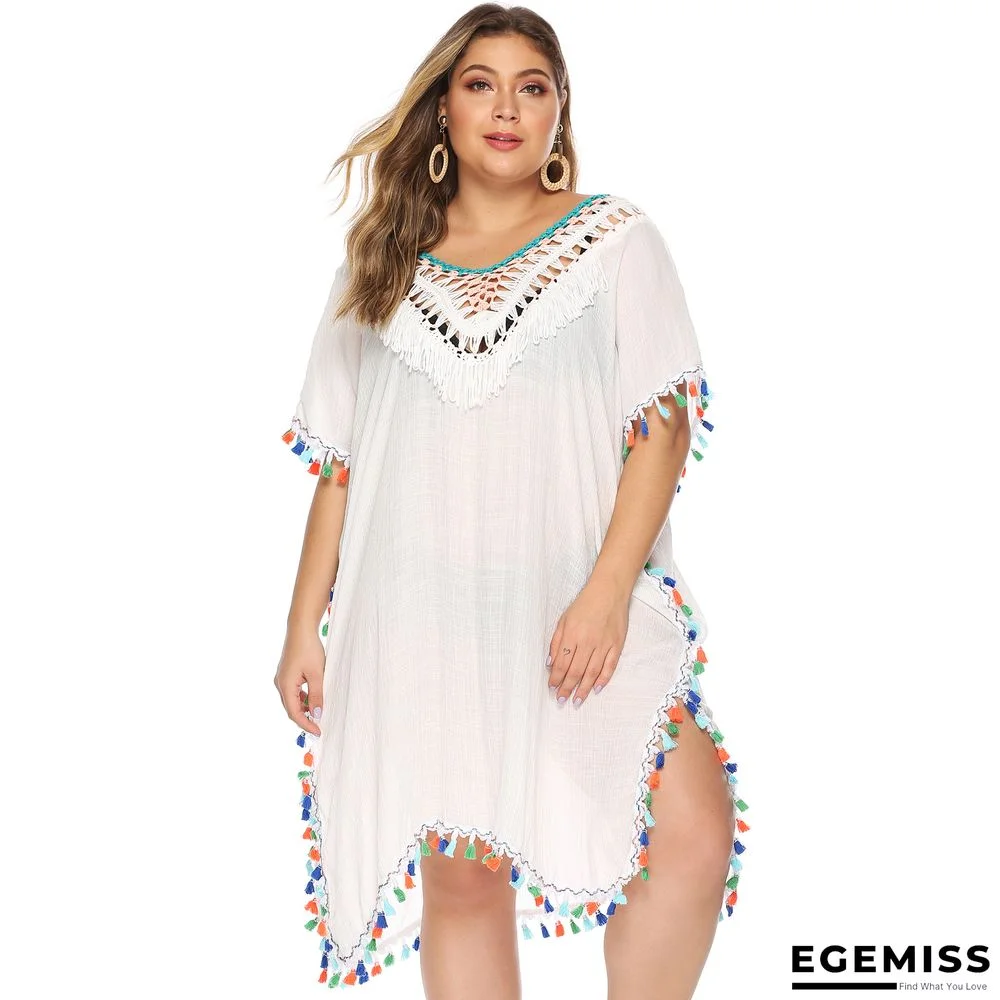 Large Size Women's Irregular Sexy Loose Large Size Beach Blouse Backless Skirt | EGEMISS