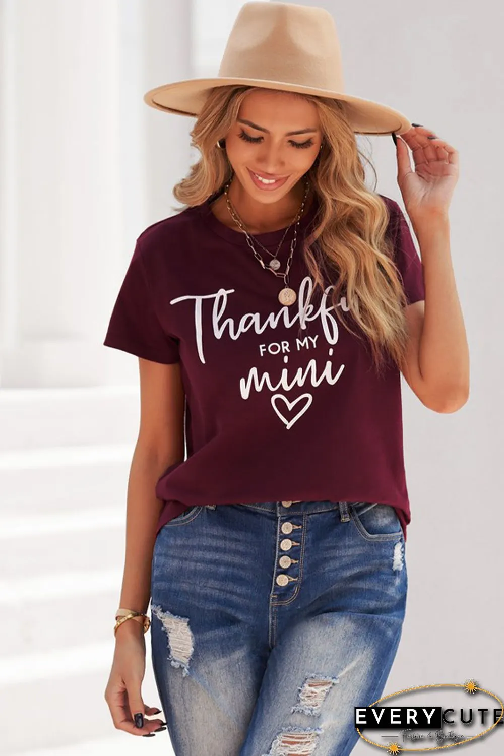 Wine Letters Print Mom Tee