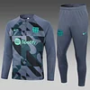 2023/2024 Barcelona Half-Pull Training Suit Gray Jersey Set love fball