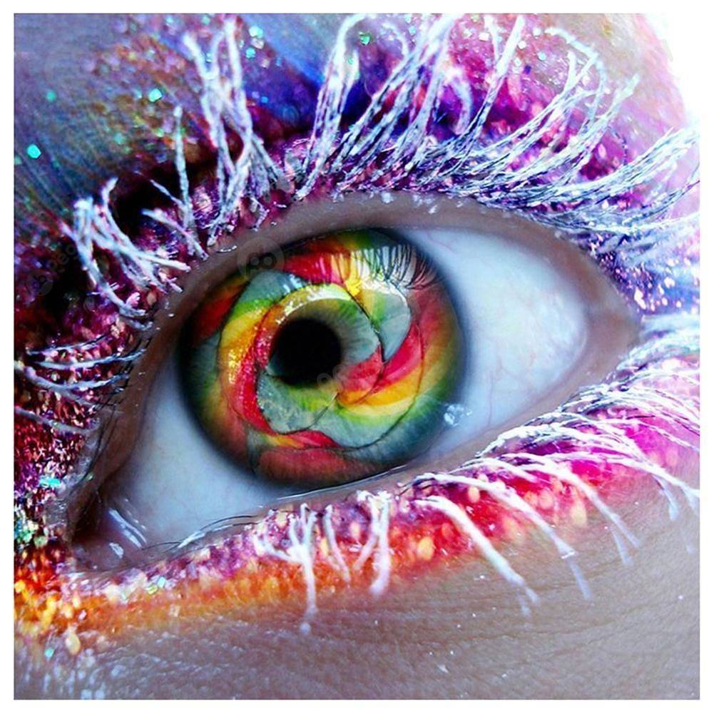 

30*30CM Round Drill Diamond Painting-Glitter Eye, 501 Original