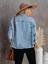 Casual loose hem short denim coat