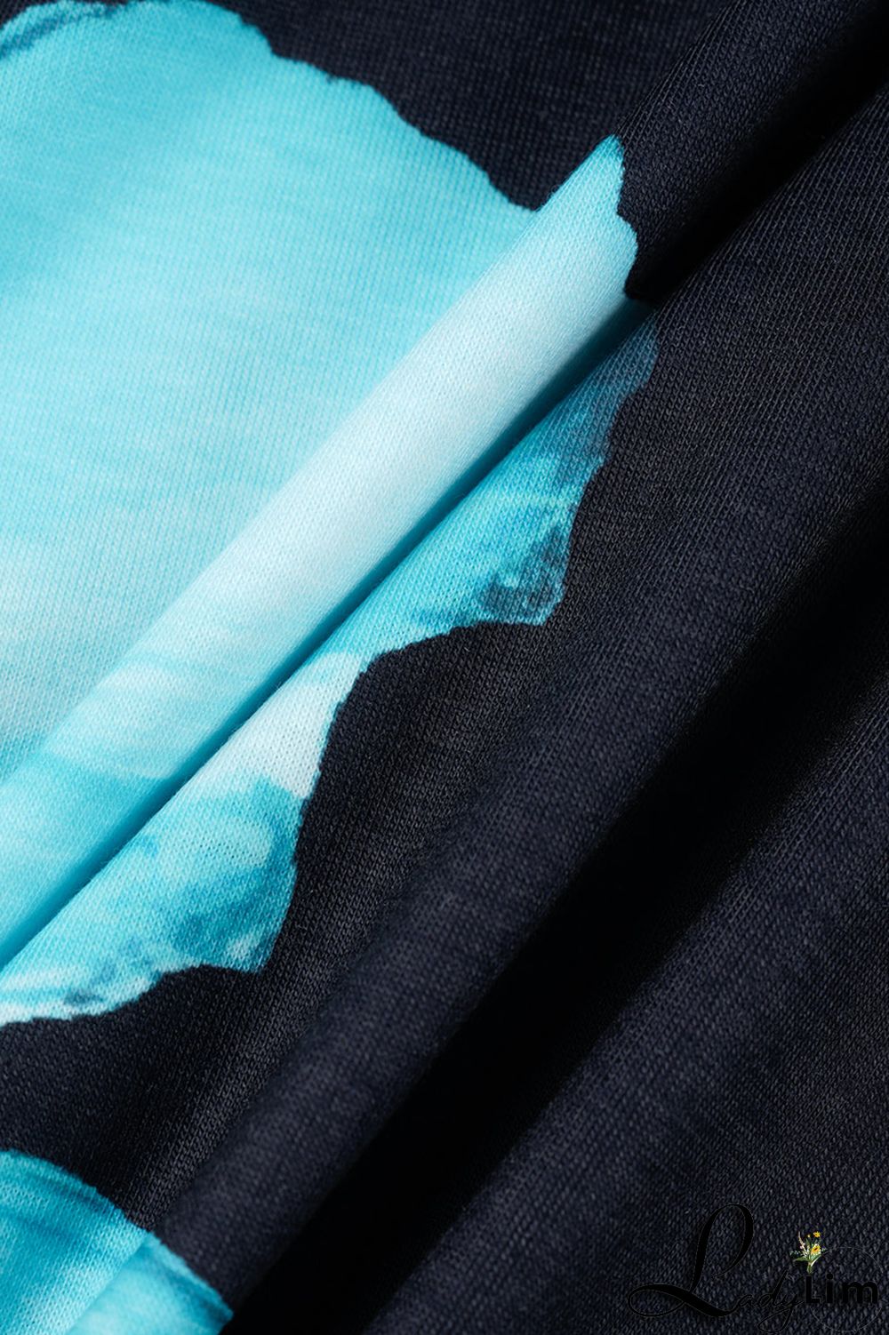 Black Elegant Floral Patchwork O Neck Wrapped Skirt Dresses