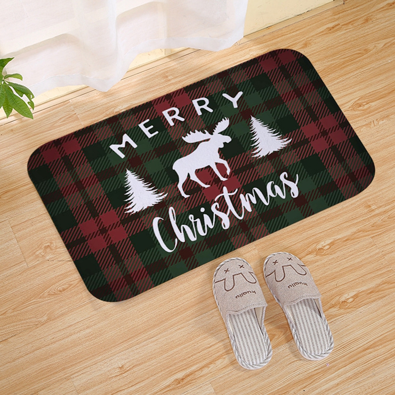 Tegooe Christmas Pattern Entry Mat - Non-Slip IndoorOutdoor Festive Doormat