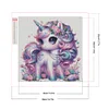 Diamond Painting -DIY Full Square Drill Black White Unicorn(35x35cm)