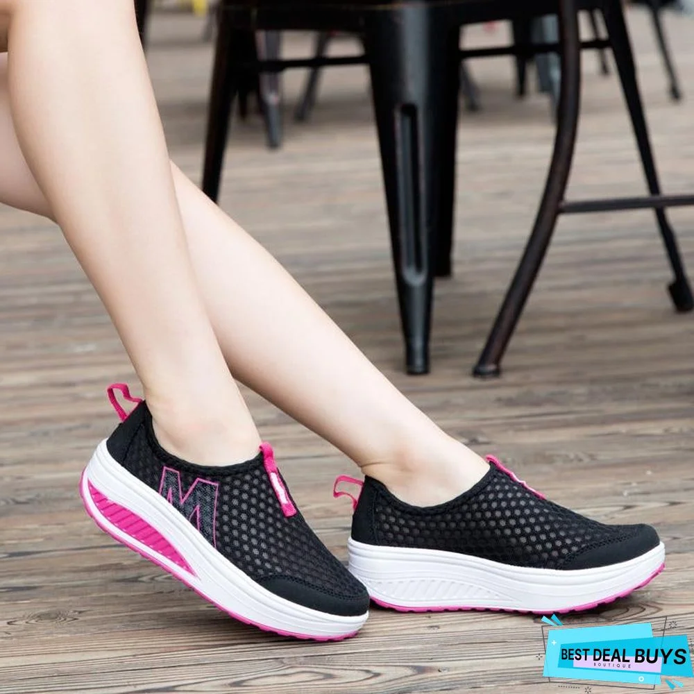 Women's Shoes Casual Breathable Sport Fashion Shoes Walking Flats Height Increasing Women Loafers