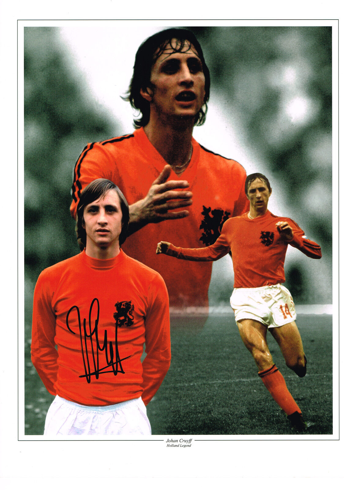 Johan Cruyff HAND SIGNED Autograph Football Legend 16x12 Photo Poster painting Montage AFTAL COA