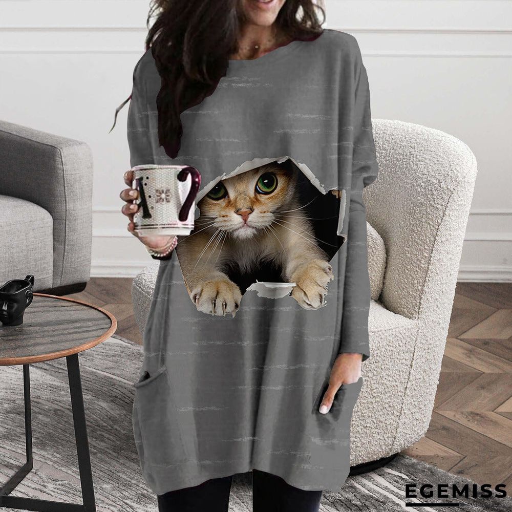 Cat Print Dress | EGEMISS