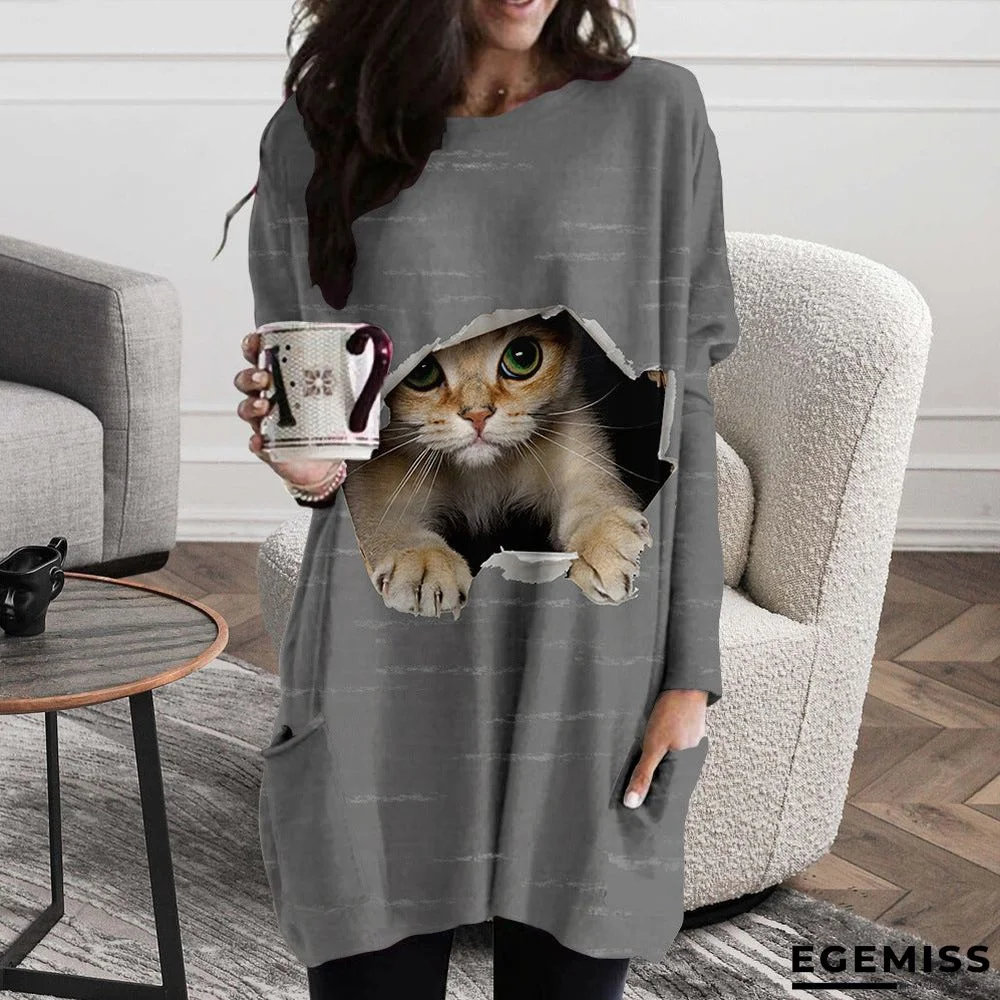 Cat Print Dress | EGEMISS