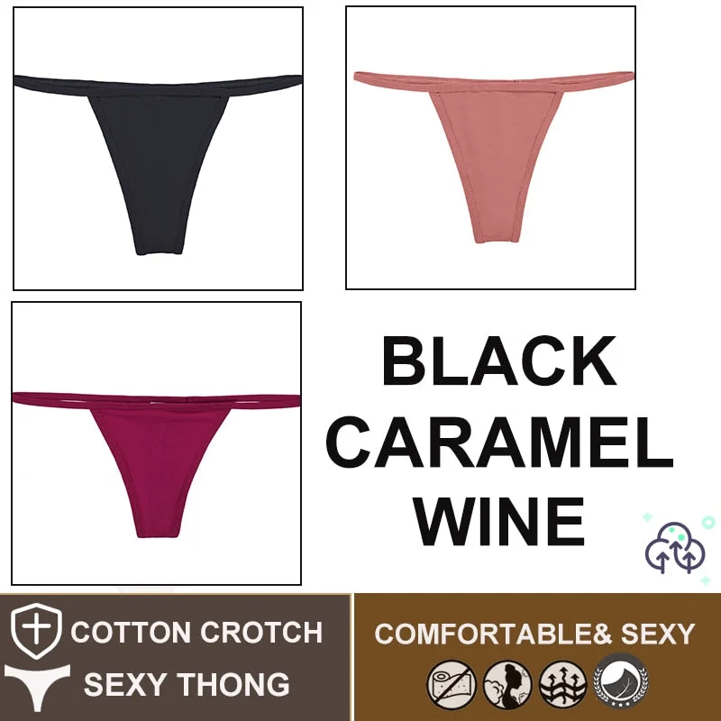 FINETOO 3PCS/Set M-XL Sexy G-string Panties Cotton Women's Underwear Girls Female Underpant Pantys Ladies Bikini Thong Lingerie