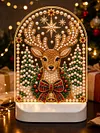 DIY Diamond Art LED Night Light &ndash; Light-Up Table Decor, Double-Sided Printed DIY Crystal Pearl Painting Decoration for Christmas & Holiday Gifts