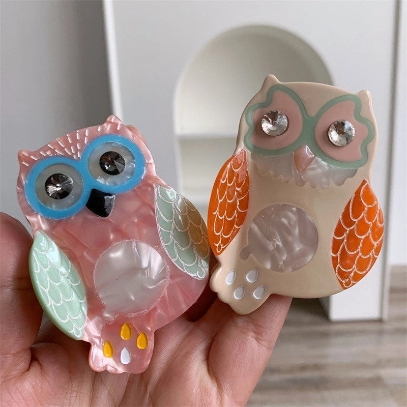 Women’s Lady Owl Acetic Acid Sheets Hair Claws