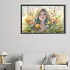 Diamond Painting -DIY Full Round Drill Flowers and Girl(60*40CM)