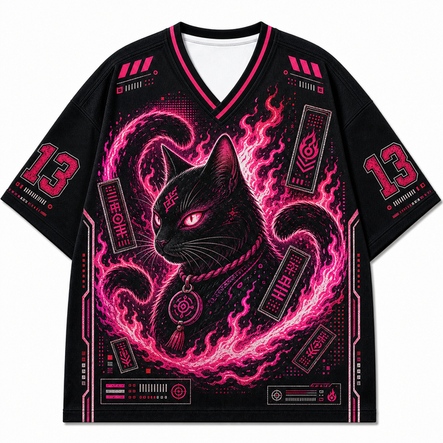 Pink Bakeneko Mesh Jersey