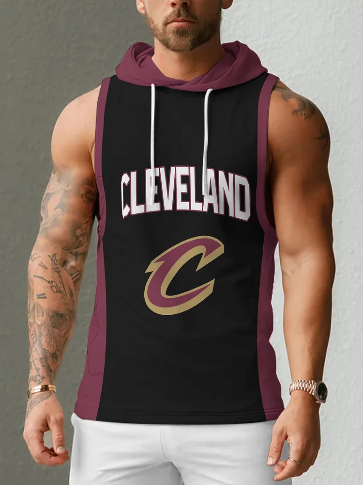 Cleveland Cavaliers  Men's Casual Comfy Sleeveless Hooded Tank Top