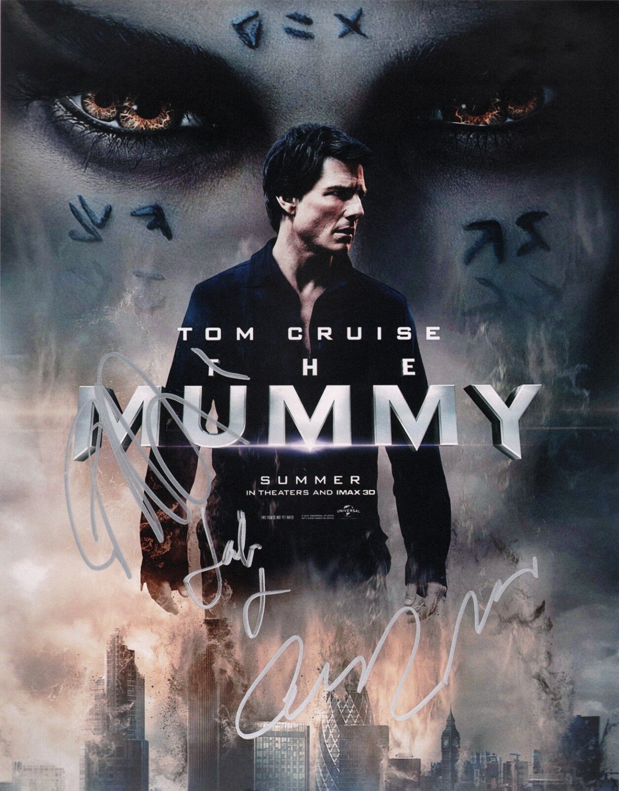 ~~ THE MUMMY 2017 Cast x3 Authentic Hand-Signed Sofia Boutella