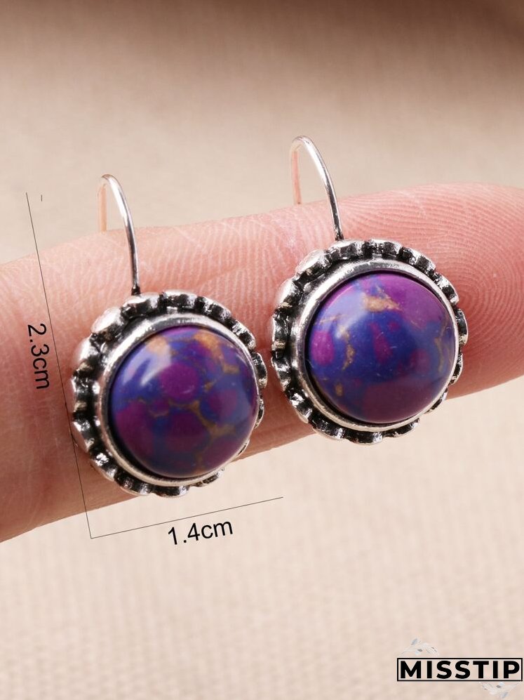 Gemstone Decor Earrings