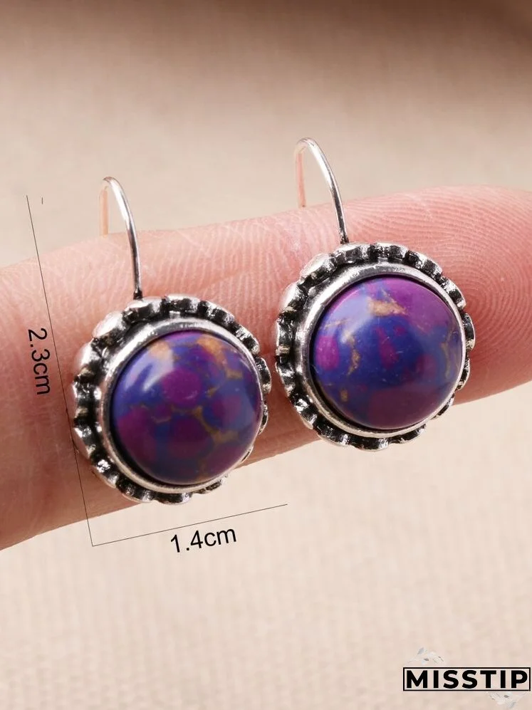 Gemstone Decor Earrings