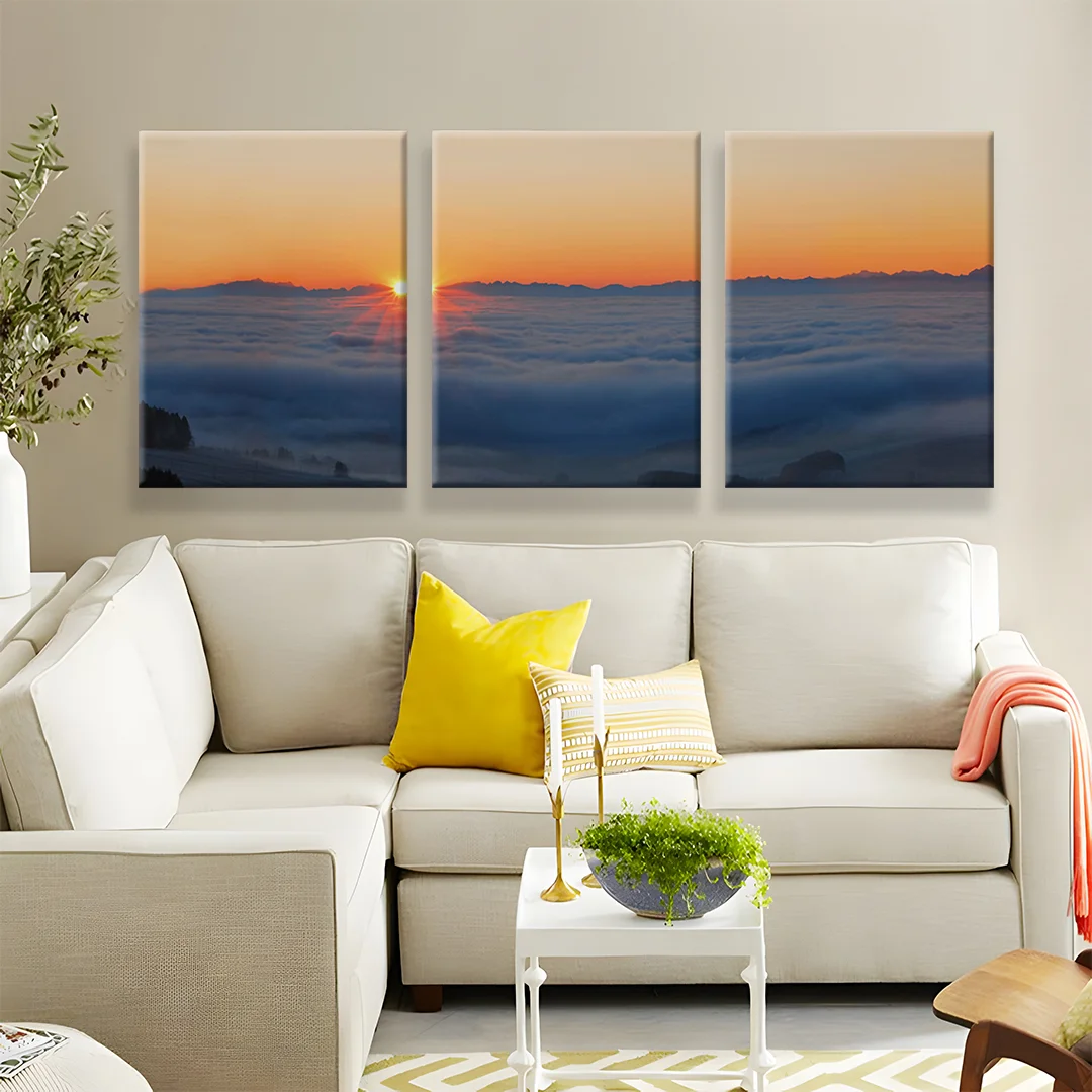 Sunrise Above the Clouds Canvas Wall Art