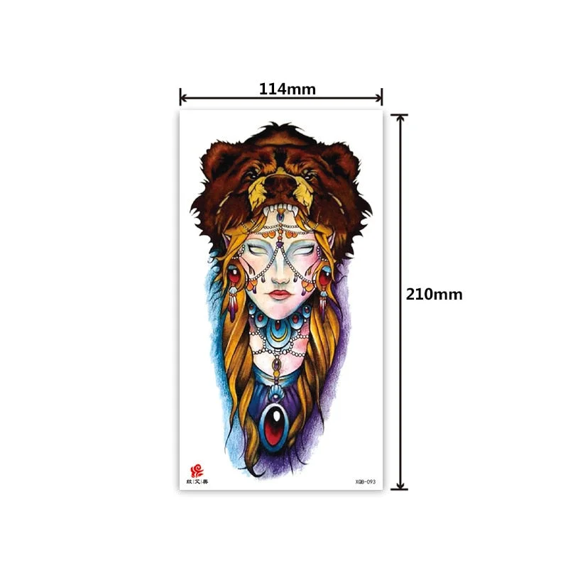 Half-arm waterproof tattoo stickers arm fierce wolf head animal arm lasting cross-border European and American tattoo stickers