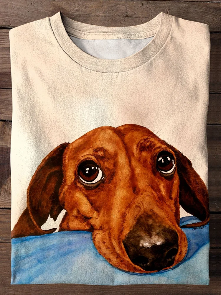 Lovely Puppy Art Print Dog LoverT-shirt