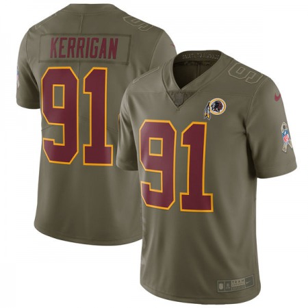 Youth  Washington Redskins #91 Ryan Kerrigan Olive Salute to Service Limited Stitched NFL Jersey