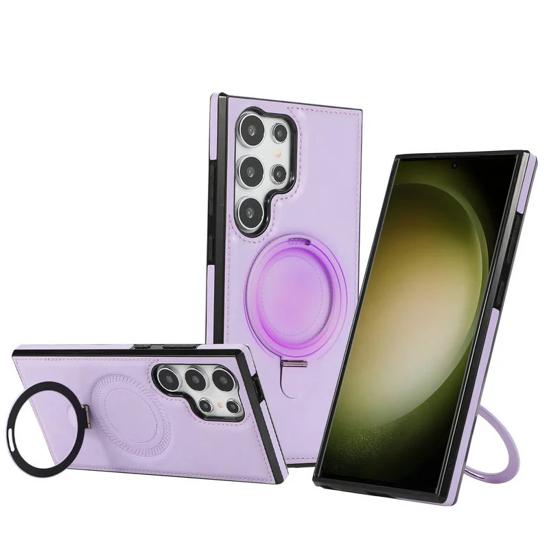 Samsung S24ultra leather hidden stand phone case