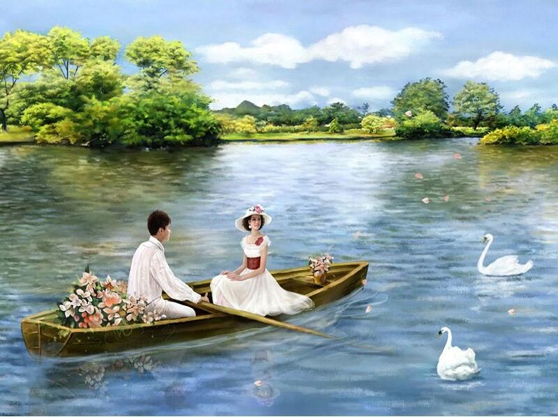 

Lovers In A Boat – Romance and Love Paint By Numbers - 40*50CM, 501 Original