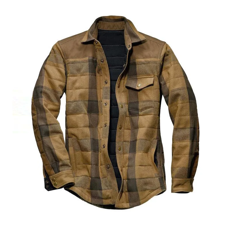 Mens Plaid Thick Woolen Casual Jacket / [viawink] /