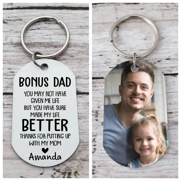 Dad Dog Tag Keychain Personalized Photo Keychain You Have Make My Life Better Mothers Gift