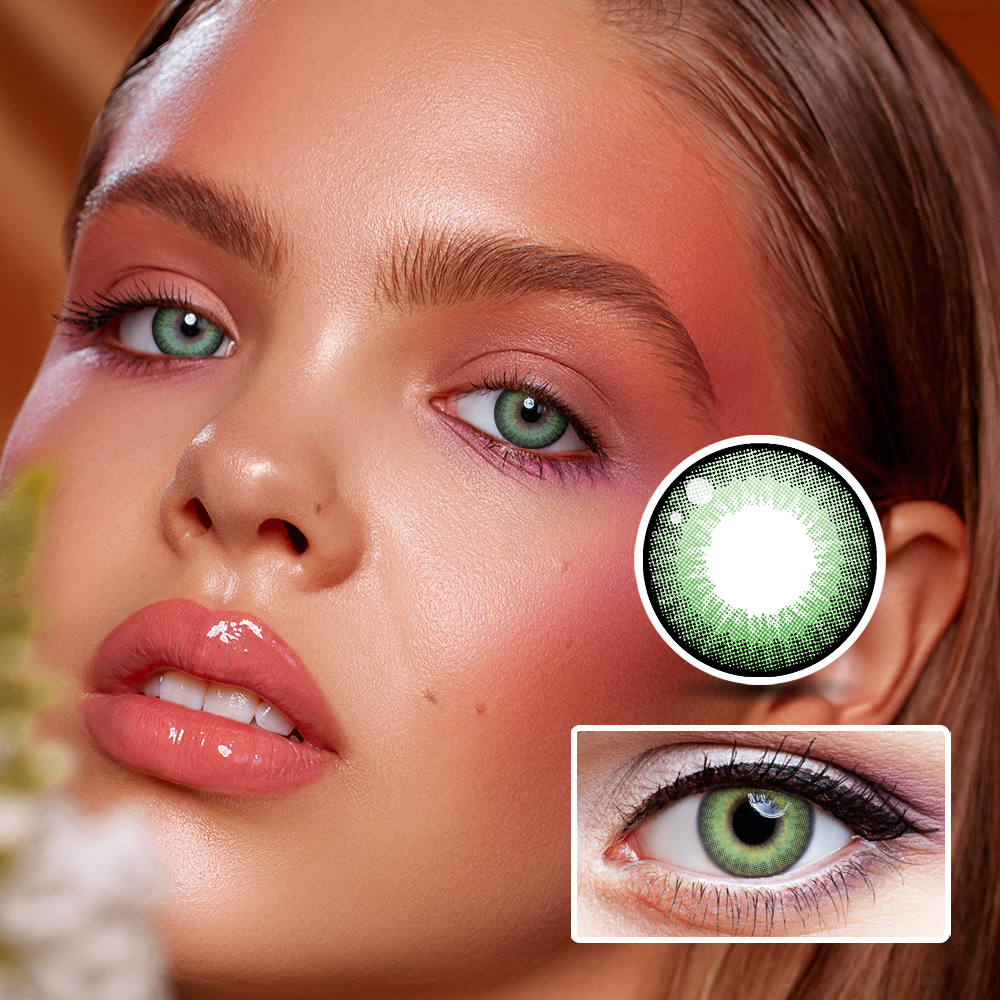 Fragrant Honey Blue Yearly Prescription Colored Contacts for Dark Eyes,  Comfy Colored Contact Lenses, Colored Eye Contacts for Brown Eyes NEBULALENS