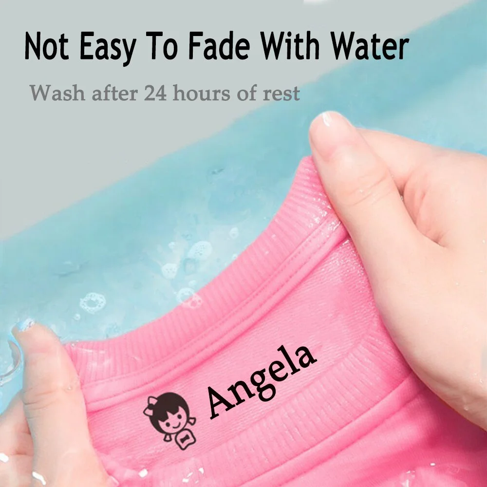 Personalized Seal Stamp Custom Children Teacher Cartoon Kindergarten All Language Name On Student Clothes Non-fading Ink