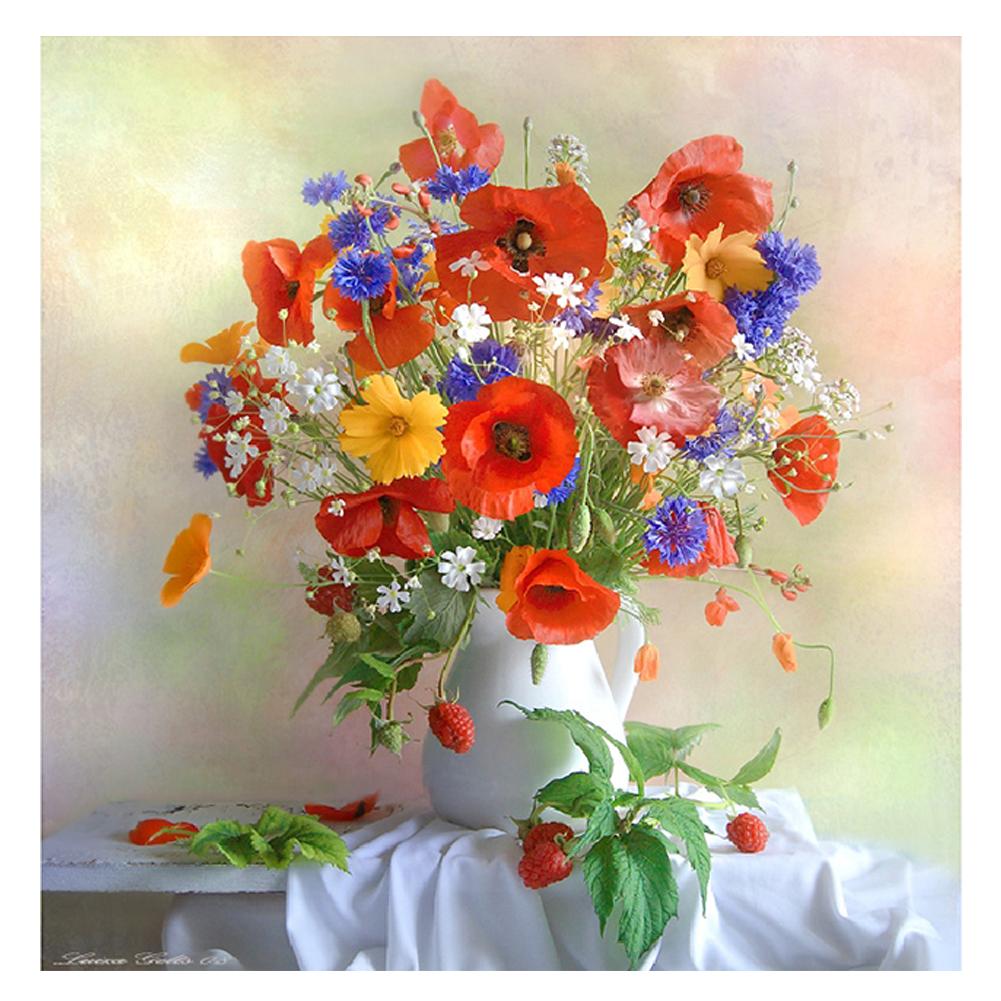 

Flowers Vase - Round Drill Diamond Painting - 30*30CM, 501 Original