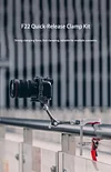 F22 Quick Release Clamp Kit, Super Clamp Camera Clamp Mount with 1/4 and 3/8 Screw Holes for Expansion, Strong Clamping Force, Fast Design