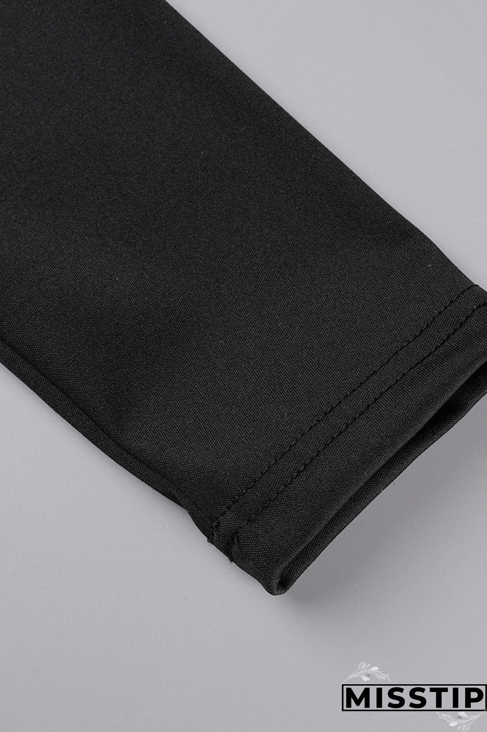 Black Casual Solid Patchwork Zipper Long Sleeve Two Pieces