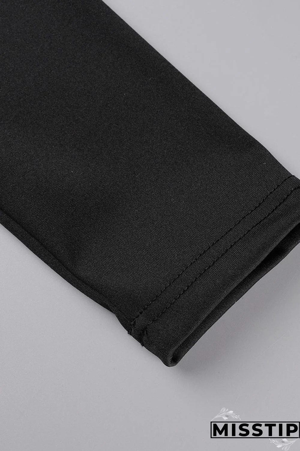 Black Casual Solid Patchwork Zipper Long Sleeve Two Pieces