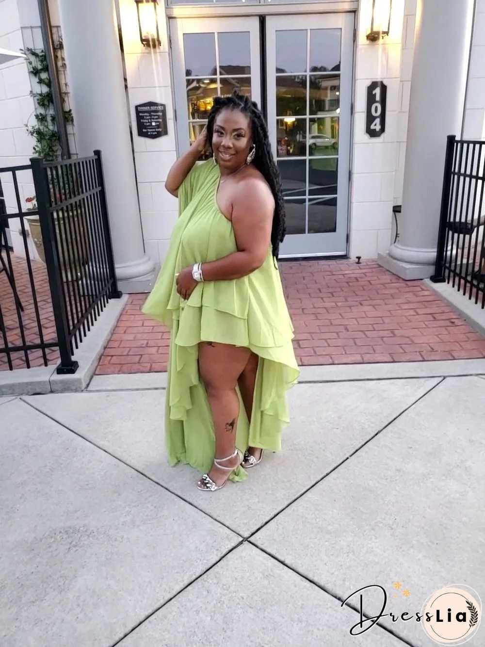 Mesh Solid Color Skew Collar Irregular Loose Dresses