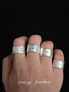 【Musical Genius】Matte Silver Star and Note Ring