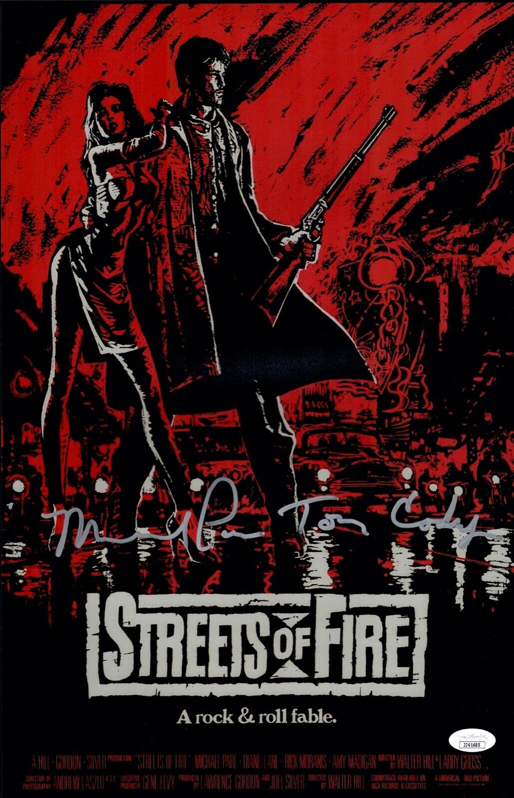 MICHAEL PARé Signed 11x17 Photo Poster painting STREETS OF FIRE PARE Autograph JSA COA Cert