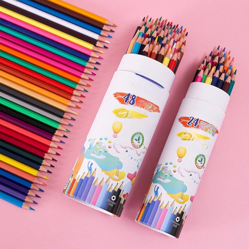 Erasable 48 Color Pencil Primary School Students 36 Color Lead Brush Painting Kindergarten Painting Graffiti Painting Pen