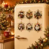 6pcs DIY Snowflake Xmas Set Pearls Diamond Painting Fridge Magnet Christmas Decor