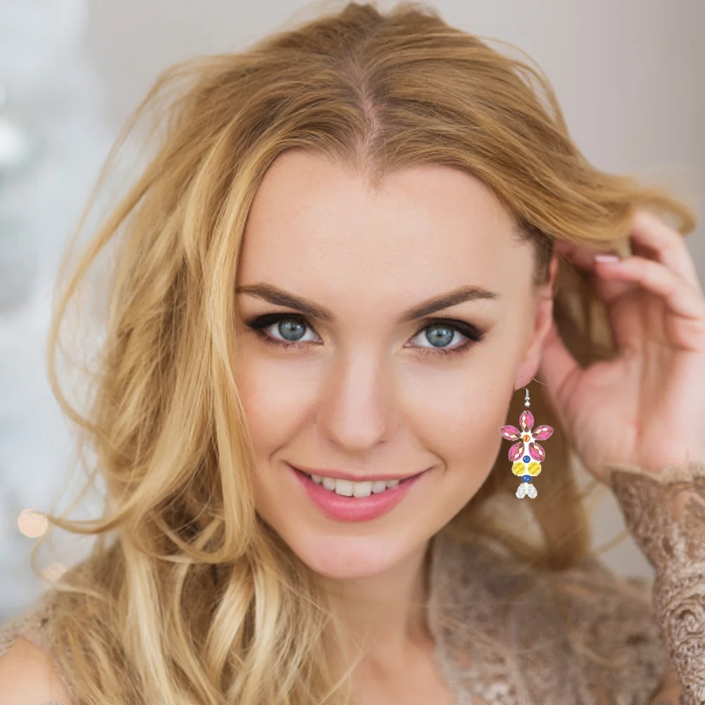 12 Pairs Diamond Painting Earrings DIY Diamond Art Earrings for Adults (C)